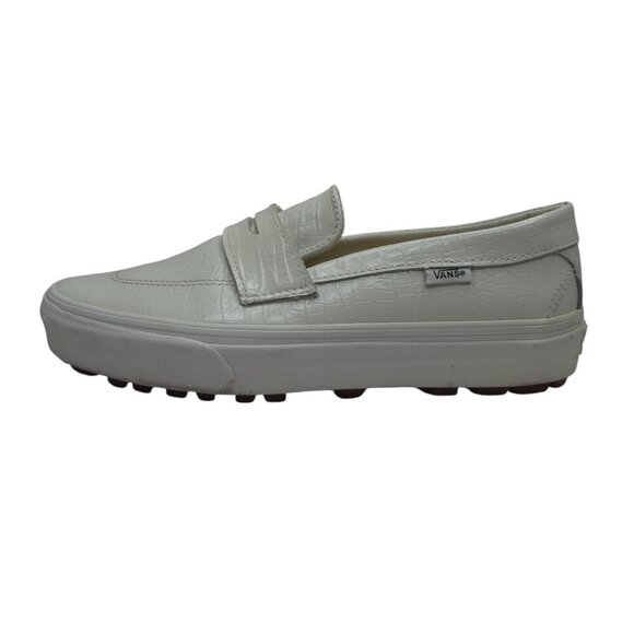 Vans White Crocodile Embossed Patent Leather Slip On Penny Loafers Womens 9 - Picture 4 of 12